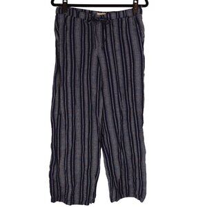 Merona Womens SMALL Linen Blend Stretch Waist Cropped Pants Weekend Casual